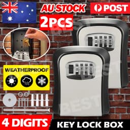 2x Wall Mounted Combination Lock Key Safe Storage Box Security Home Outdoor Grey