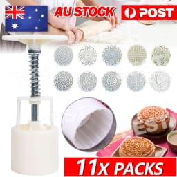 100g 10 Flower Stamps Round Pastry Moon Cake Mold Mould Cookies Mooncake Decor