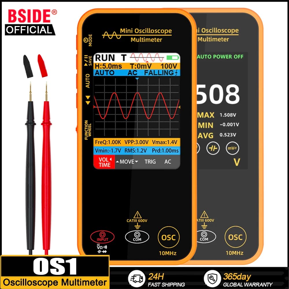 BSIDE Graphic Digital Multimeter Oscilloscope OS1 High-precision Multitester Resistance Voltage Capacitance Hz Continuity Tester