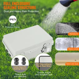 SucceBuy Outdoor Electrical Junction Box ABS Plastic&Hinged Cover Stainless Steel Latch IP67 Waterproof to Electrical Projects