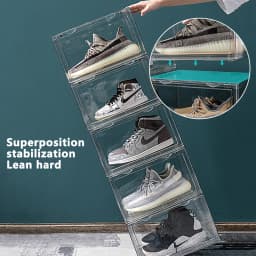 PORIYA Premium Sneaker Display Shoe Box Storage Clear Acrylic Boxes Side Stackable AU