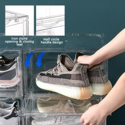 PORIYA Premium Sneaker Display Shoe Box Storage Clear Acrylic Boxes Side Stackable AU