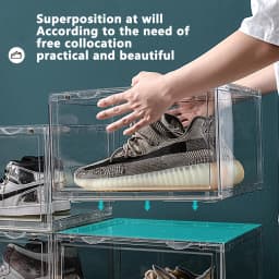 PORIYA Premium Sneaker Display Shoe Box Storage Clear Acrylic Boxes Side Stackable AU