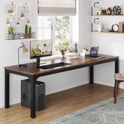 Tribesigns 200cm Desk, Extra Long Computer Desk 2 Person Desk, Double Long Desk, Workstaion for Home Office