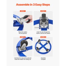 SucceBuy 2000lbs Drum Dolly 55 Gal Barrel Mobile Base with Cross Braces & 4 Swivel Wheels Hand Truck for Warehouse Drum Handling
