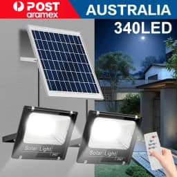 Solar floodlights are used for outdoor lighting in courtyard homes with remote control