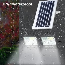 Solar floodlights are used for outdoor lighting in courtyard homes with remote control