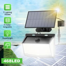 Solar floodlights are used for outdoor lighting in courtyard homes with remote control