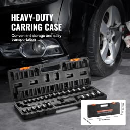 SucceBuy 3/8" Drive Impact Socket Set 29Piece Shallow Socket SAE 3/8"-1" Metric 8-22mm 6 Point CR-V Alloy Steel to Auto Repair