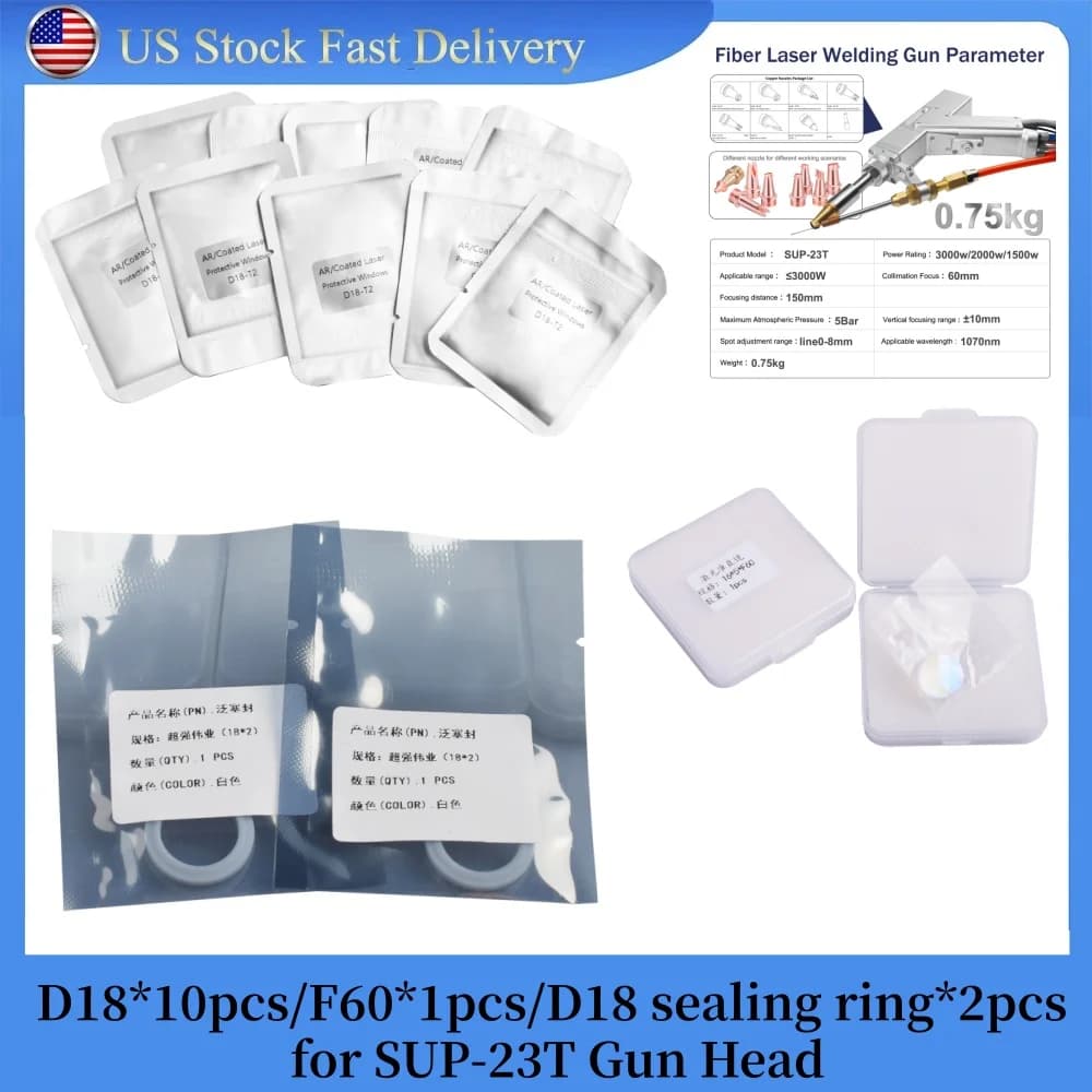 [EU/US Shipping] D18*2 Protective Lens F60 Collimator Lens for 23T Laser Welding Machine BWT RAYCUS 4IN1 Metal Laser Welder