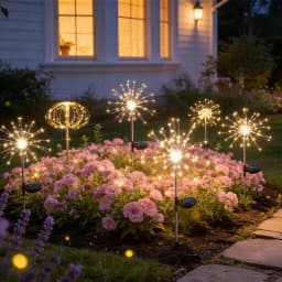 12pcs Solar Multi-Color Garden Lights,90LED Starburst String Lights,8-Mode,Wedding Christmas, Studio Lights for Party Festival