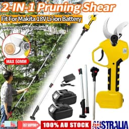 50mm Cordless Brushless Pole Pruning Shear 2 in 1 Cutter Scissor with 2 Battery