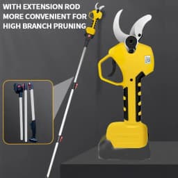50mm Cordless Brushless Pole Pruning Shear 2 in 1 Cutter Scissor with 2 Battery