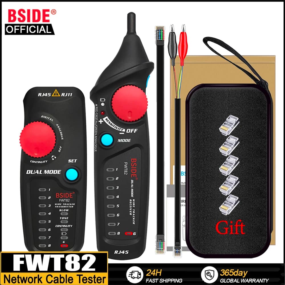 BSIDE Network Cable Tracker Wire Tester FWT82 Professional RJ45 RJ11 Telephone Toner Ethernet LAN Tracer Detector Line Finder