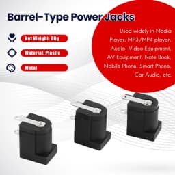 45 Pcs DC Power Jack Socket 2.1Mm X 5.5Mm Barrel-Type PCB Mount DC-005