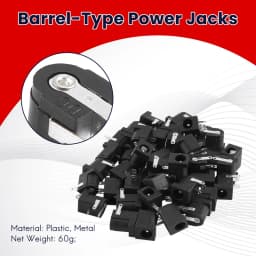 45 Pcs DC Power Jack Socket 2.1Mm X 5.5Mm Barrel-Type PCB Mount DC-005