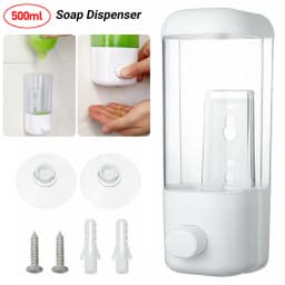 Dispenser Hand Wash 500ml Wall Mount Soap Shampoo Shower Liquid Container Manual