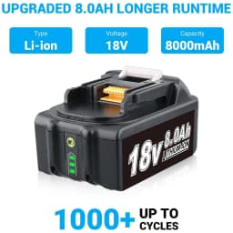 1/2/4Pcs 8.0Ah BL1860B Replace for Makita 18V BL1850B BL1830 BL1815 BL1890 Li-on Battery Pin Compatible with Cordless Power Tool
