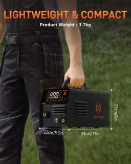 HZXVOGEN HVM200 MIG Welder with Flux Core Gasless IGBT Inverter Welding Machine Lift TIG MMA Stick 220V VRD Intelligent Welder