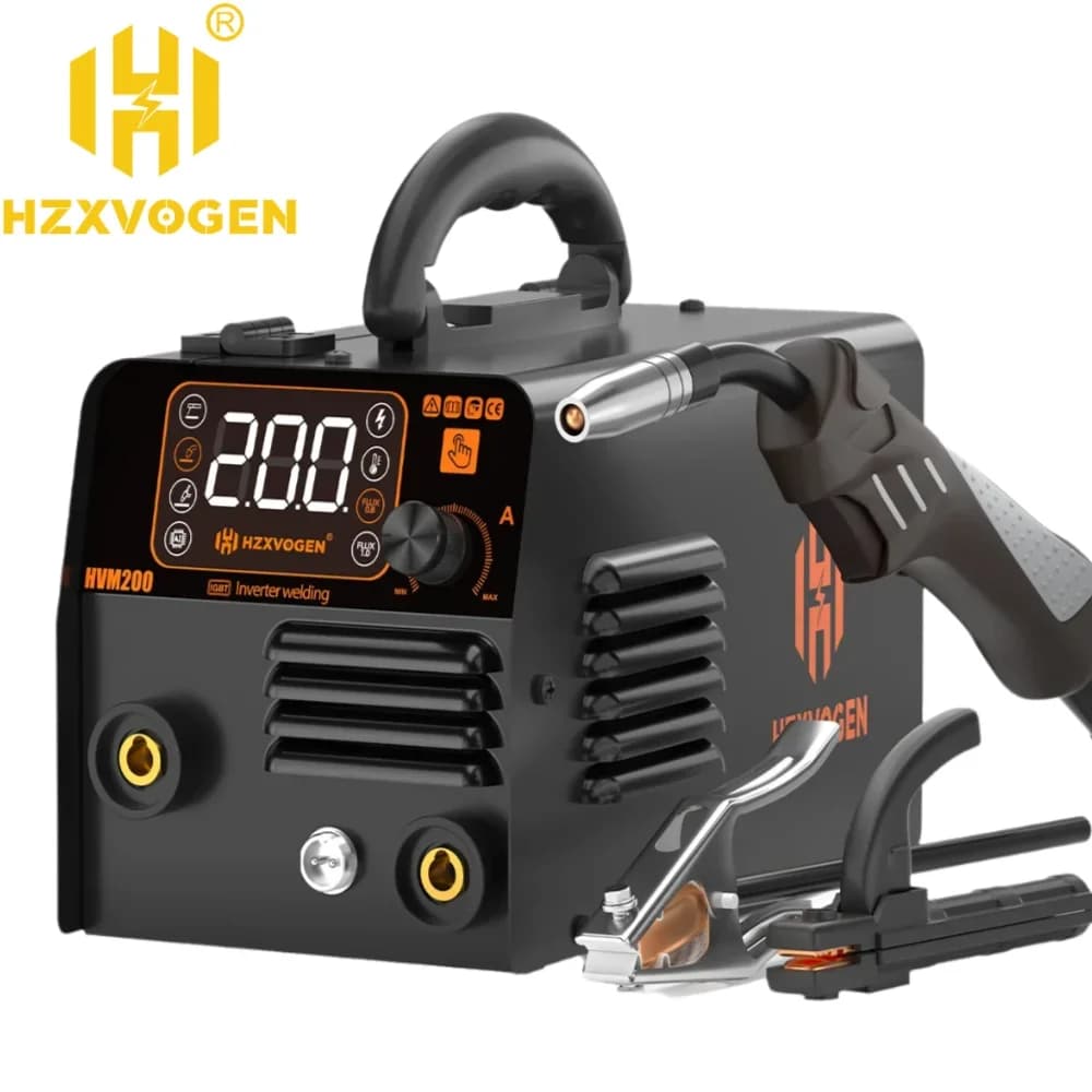 HZXVOGEN HVM200 MIG Welder with Flux Core Gasless IGBT Inverter Welding Machine Lift TIG MMA Stick 220V VRD Intelligent Welder