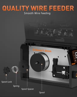 HZXVOGEN HVM200 MIG Welder with Flux Core Gasless IGBT Inverter Welding Machine Lift TIG MMA Stick 220V VRD Intelligent Welder