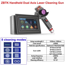 JPT 500W Pulsed Laser Cleaning Machine For Wood Wall Metal Remove Rust Oil Paint ZBTK Dual Axis Laser Cleaning Gun Laser Cleanin