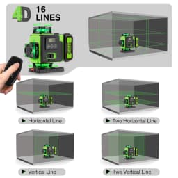 HGLINE 16 Lines/4D Laser Level Professional Construction Laser Level Tool 360° Selfleveling Horizontal Vertical Leveling Machine
