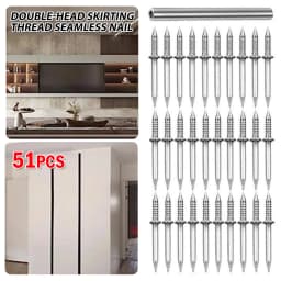 5 sets (51pcs/set) Double-Head Skirting Thread Seamless Nail Double-Headed Nails No Trace