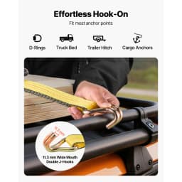 SucceBuy 10 Pack Ratchet Straps 2in x 30ft Tie Down Straps with Double J Hook Tie Down Ratcheting for Moving Trailers Kayaks