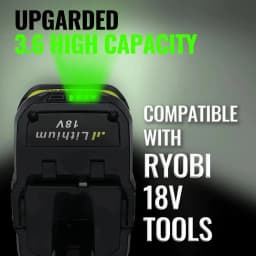 VINIDA 1/2/4Pack P102 3.6Ah 18V One+ Lithium Battery Replace for Ryobi P103 P104 P105 P106 P109 P122 Power Tools Battery pin