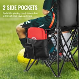 SucceBuy 8 Seat Foldable Sideline Bench Outdoor Camping Bench Chair with Bag & Backrest Team Sport Sideline Bench