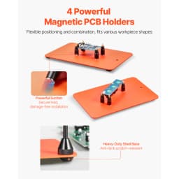 SucceBuy Magnetic Helping Hands Soldering Station4Arms Third Hand Tool 3XLED4PCB Holder 360Hot Air Gun for Electronic Repair