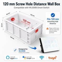 Melery Smart Life WIFI Light Wall Switch Touch 8/10Gang Glass Panel, Remote Voice Control Tuya  Alexa Google Home Assistant