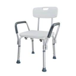 PORIYA Shower Chair Bath Bench Seat Stool with Back Arms Adjustable Height Non-Slip