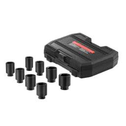 SucceBuy Axle Nut Impact Socket Set 1/2"Drive Deep 12-Point 8-Piece Metric Spindle Nut Socket Set CR-MO Heat Treated Socket Set