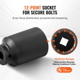 SucceBuy Axle Nut Impact Socket Set 1/2"Drive Deep 12-Point 8-Piece Metric Spindle Nut Socket Set CR-MO Heat Treated Socket Set