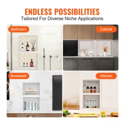 SucceBuyShower Niche Ready for Tile Shelf Organizer Corners Niche Recessed Sealed Protection Soap Storage for Shower Bathroom