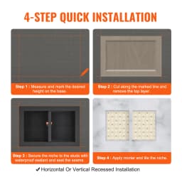 SucceBuyShower Niche Ready for Tile Shelf Organizer Corners Niche Recessed Sealed Protection Soap Storage for Shower Bathroom