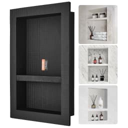 SucceBuyShower Niche Ready for Tile Shelf Organizer Corners Niche Recessed Sealed Protection Soap Storage for Shower Bathroom