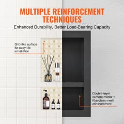 SucceBuyShower Niche Ready for Tile Shelf Organizer Corners Niche Recessed Sealed Protection Soap Storage for Shower Bathroom