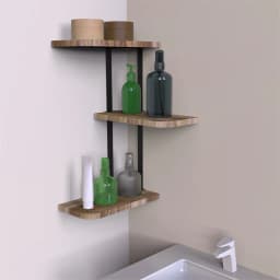 Lucca Corner Shelf for Storage, Modern Floating Wall Shelves, Display Shelving, Adjustable Rack, 3 Tier