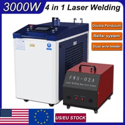 4 IN 1 Raycus Laser Welder 1500W/2000W/3000W 380V Fiber Laser Welding Cleaning Cutting Machine Double Pendulum Model EU Stock