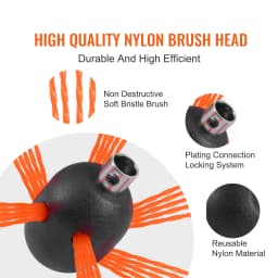 SucceBuy 23/30/33/39 ft Chimney Sweep Kit w/ Reinforced Nylon Flexible Rods Ergonomic Chimney Cleaning Brush 360-Degree Brush