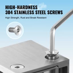 SucceBuy 2 Type Glass Clamp 4 PCS Round Glass Railing Bracket for 0.31 "-0.62 "316 Stainless Steel for Balcony Garden Pool Stair