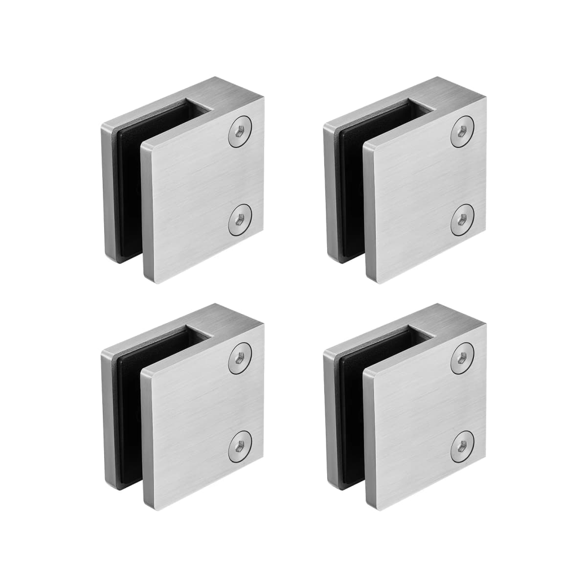SucceBuy 2 Type Glass Clamp 4 PCS Round Glass Railing Bracket for 0.31 "-0.62 "316 Stainless Steel for Balcony Garden Pool Stair