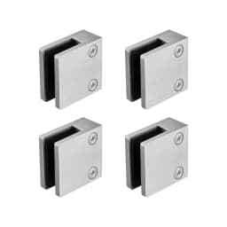 SucceBuy 2 Type Glass Clamp 4 PCS Round Glass Railing Bracket for 0.31 "-0.62 "316 Stainless Steel for Balcony Garden Pool Stair