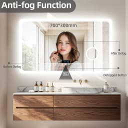 LUVODI Wall Mounted Bluetooth Bathroom Mirror LED Vanity Light 3X Magnification Dimmable Defog Feature for Home And Hotel Bath M