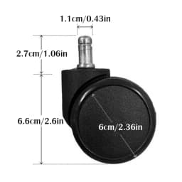 5PCS Universal Rolling Casters 60mm Small Rolling Caster Set Multi-Purpose Mute Swivel Caster Replacemen Furniture Wheels Roller