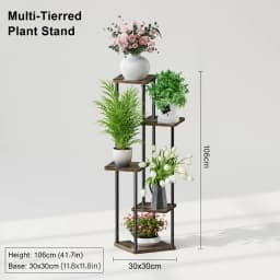 Plant Stand - All-Season Outdoor Flower Shelf With Multi-Tier Space-Saving Design For Balcony, Garden & Patio Living Room