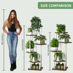 Plant Stand - All-Season Outdoor Flower Shelf With Multi-Tier Space-Saving Design For Balcony, Garden & Patio Living Room